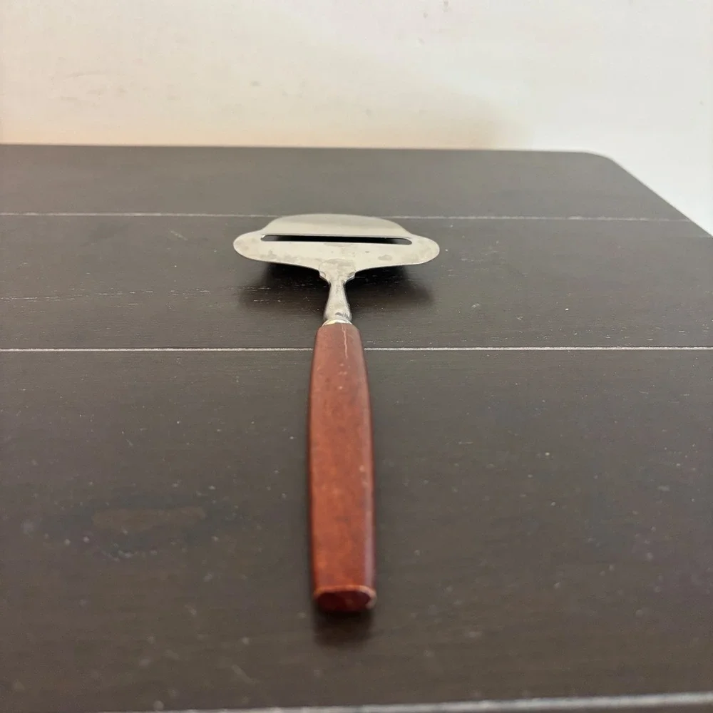 Vintage MCM | Wood Handle Cheese Plane Slicer | Stainless Steel